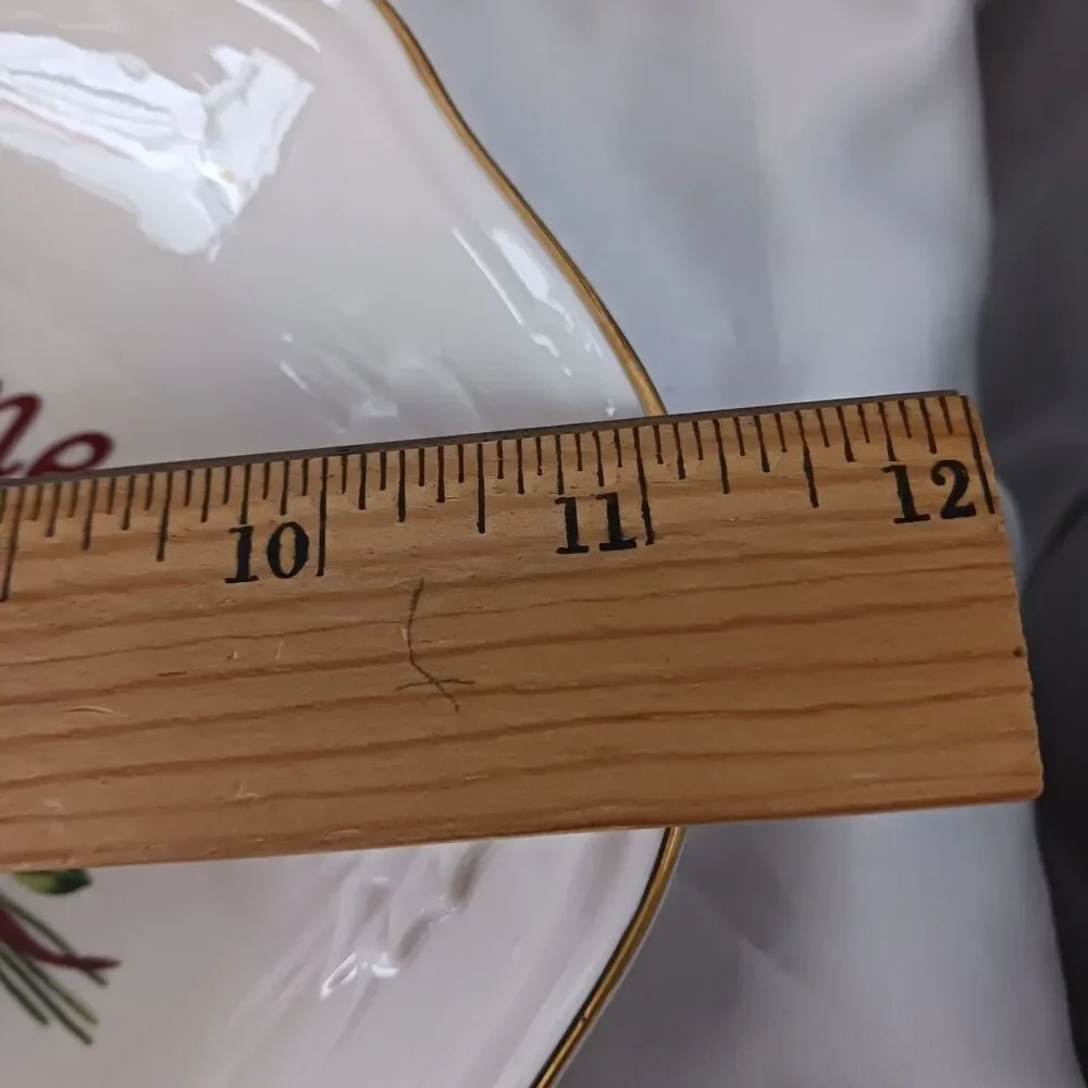 LENOX WINTER BLESSINGS OVAL TRAY SERVING PLATTER RED CARDINAL